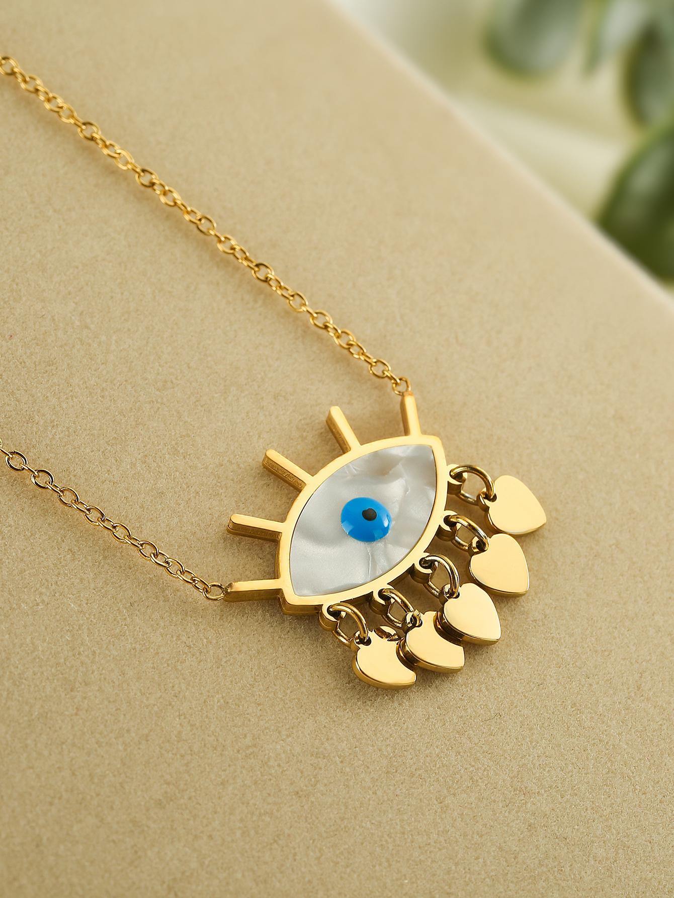 Adora London Evil Eye Necklace 18K Gold plated evil eye necklace with detailing