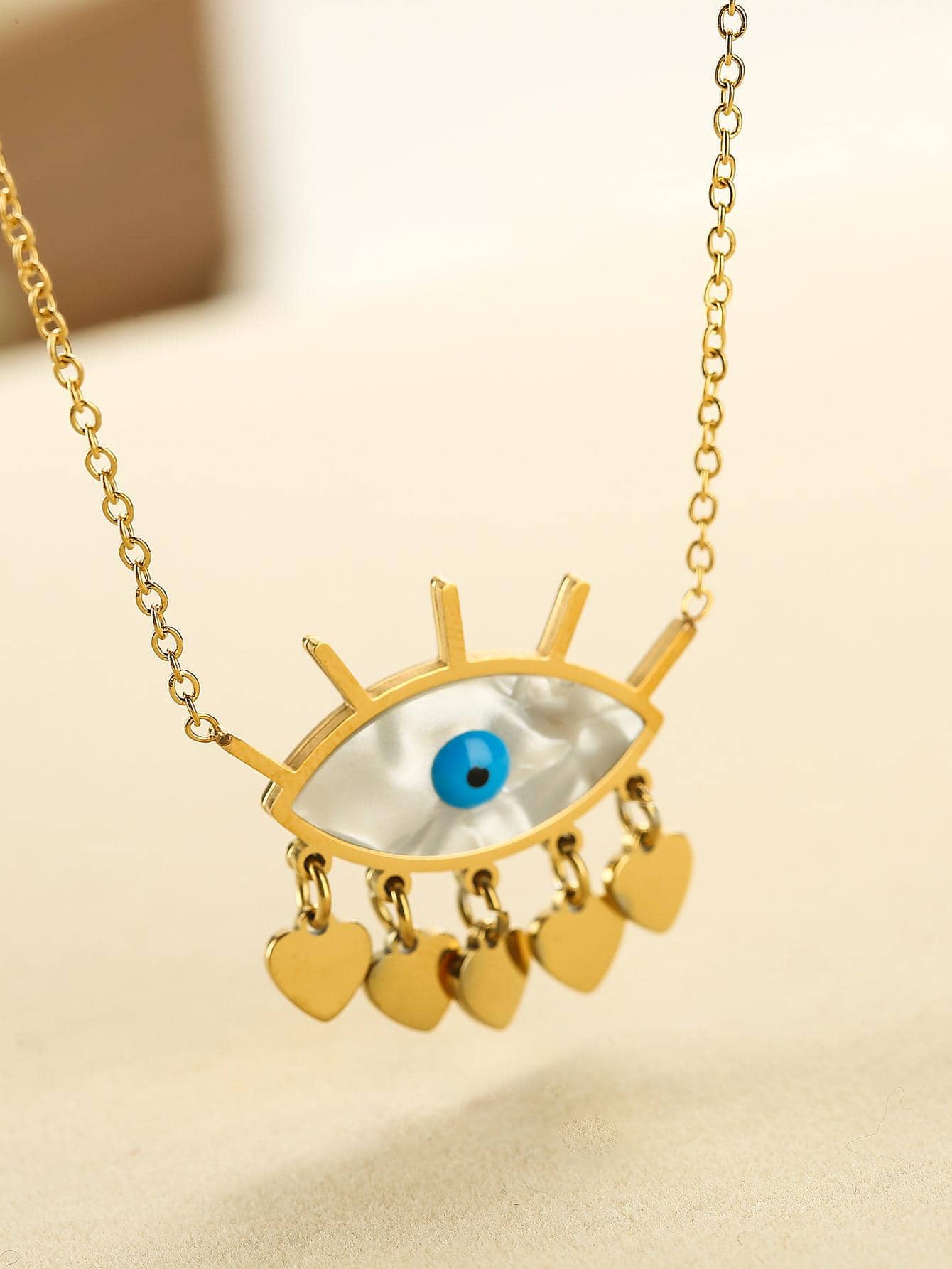 Adora London Evil Eye Necklace 18K Gold plated evil eye necklace with detailing