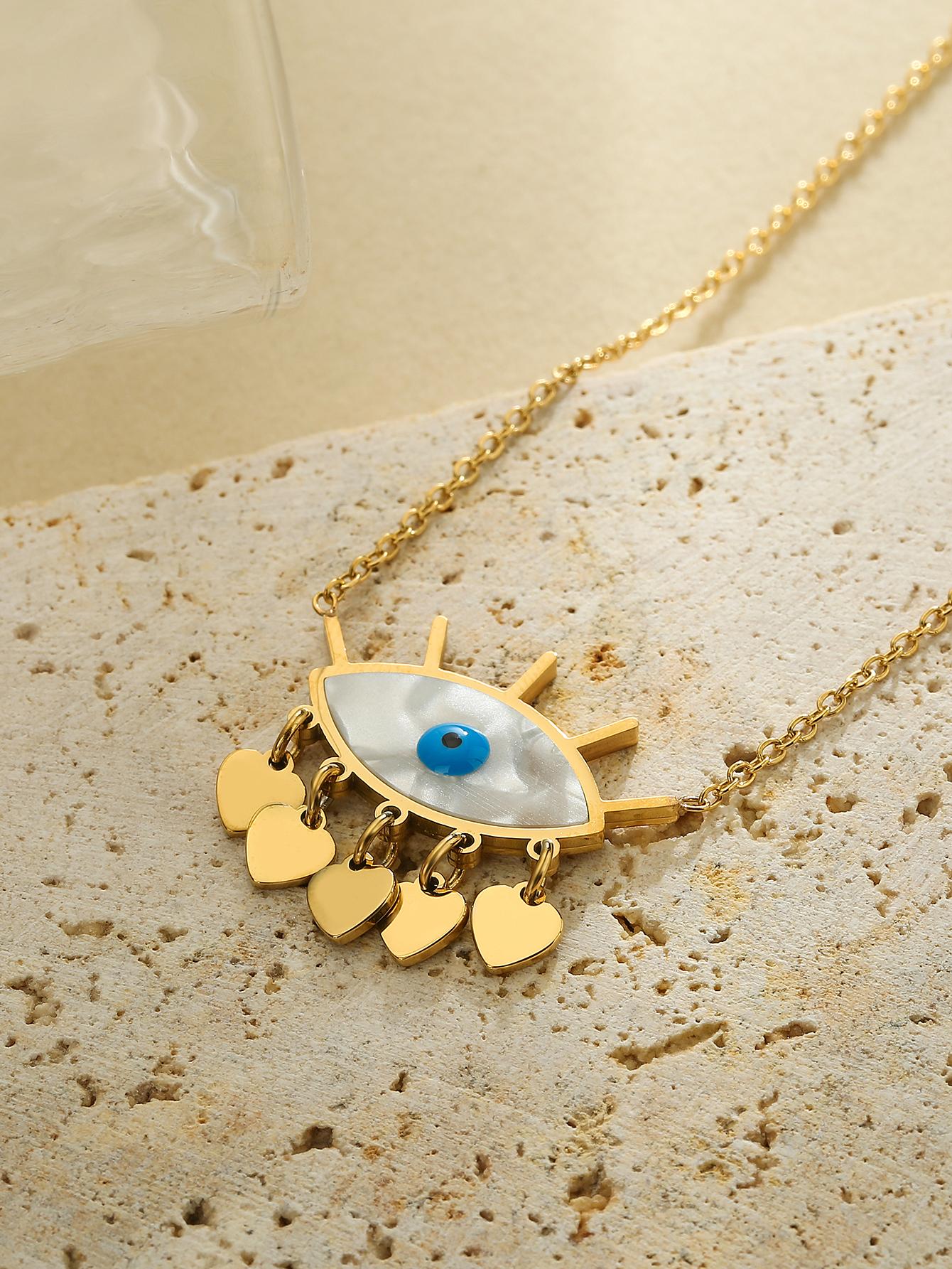 Adora London Evil Eye Necklace 18K Gold plated evil eye necklace with detailing