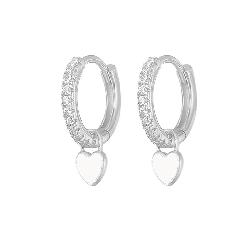 Adora London Heart huggies Simple white hanging heart huggies