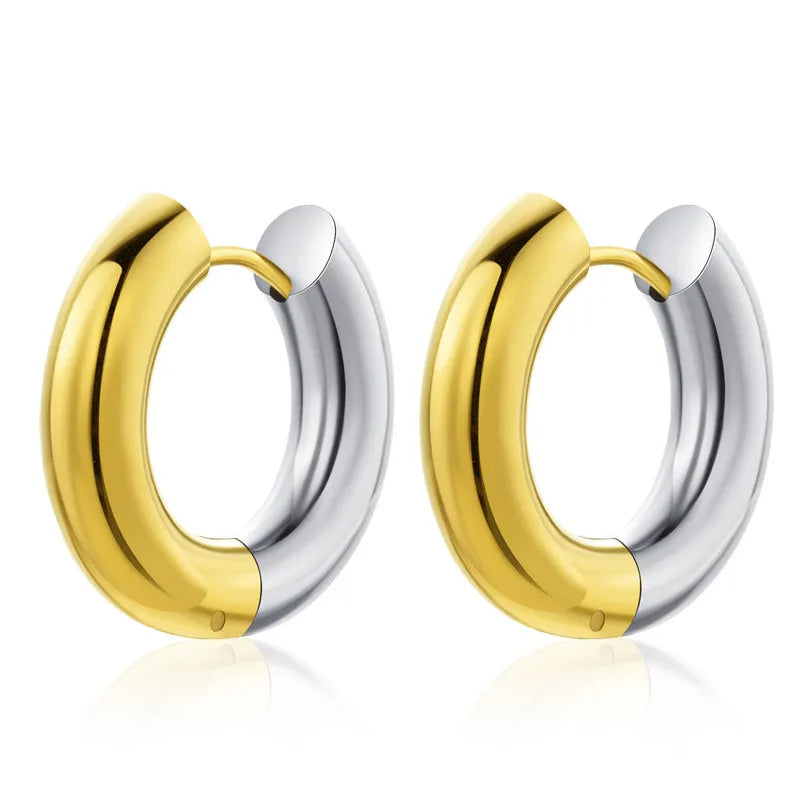Adora London The Willa Hoops Gold and silver stainless steel hoops