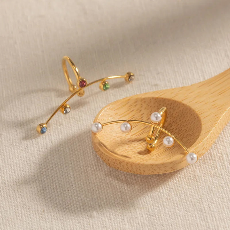 Adora London The Cosmic Ear Cuff 18K gold plated Simple style stainless steel rhinestone inlay ear cuff