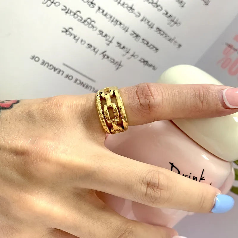 Adora London Lydia Ring in Gold Stainless Steel
