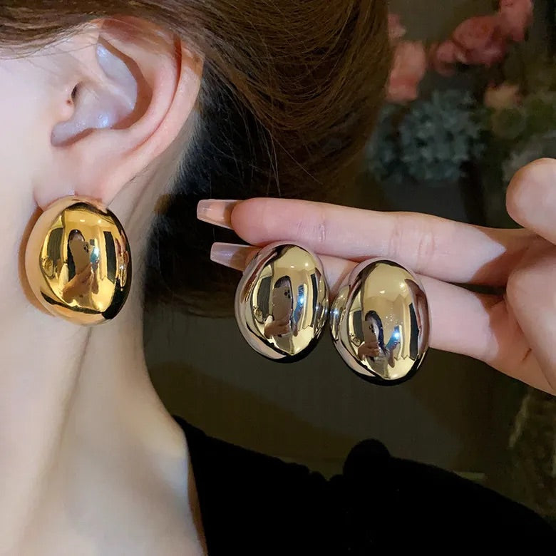 Adora London Oval silver earings Gold plated