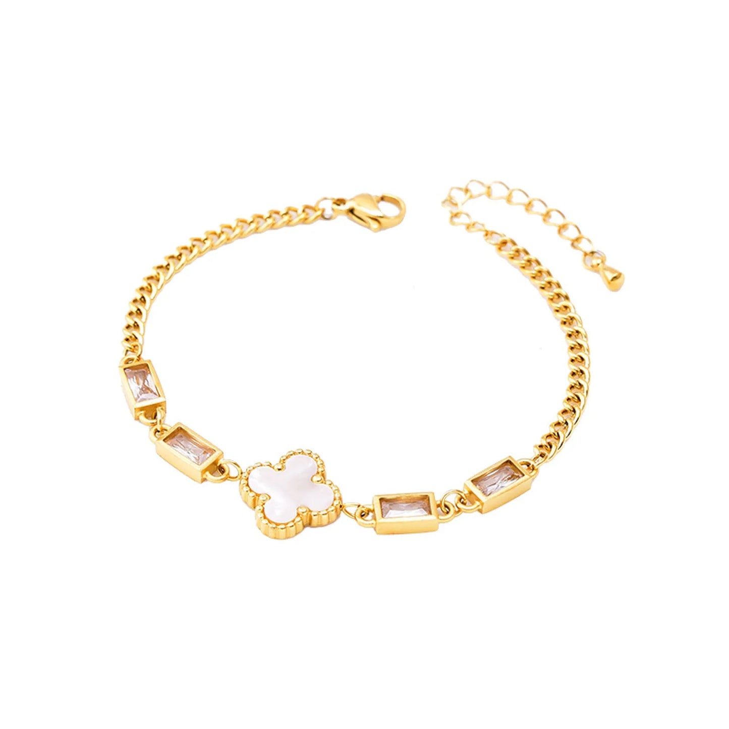 Adora London Orla Bracelet In White Stainless Steel