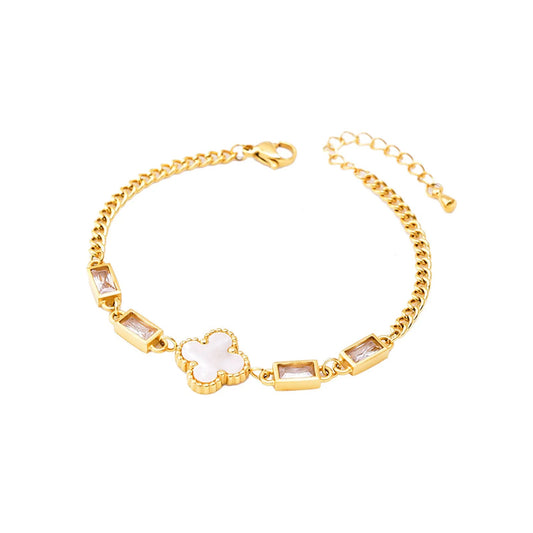 Adora London Orla Bracelet In White Stainless Steel
