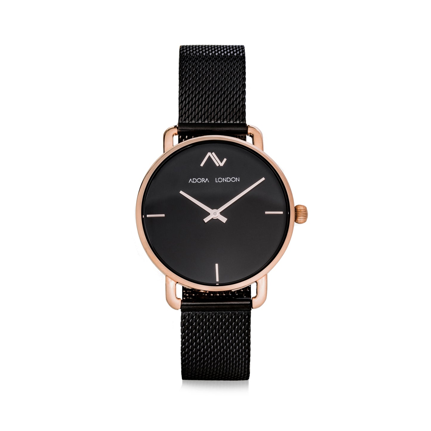 Adora London Watches Black with Black Face