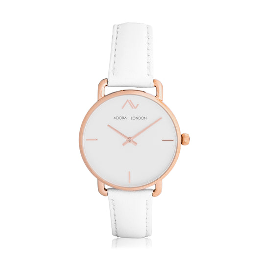 Adora London Watch white with white face