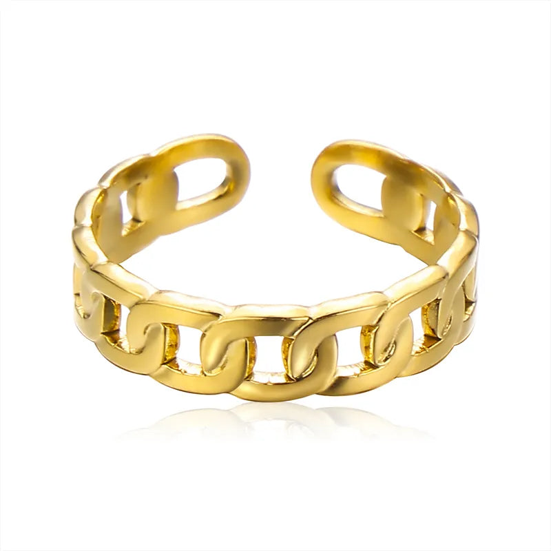 Adora London The Alice Ring Stainless steel interlocking adjustable ring