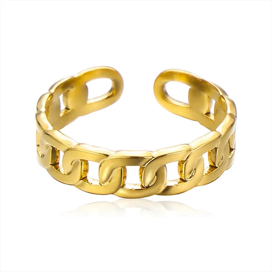 Adora London The Alice Ring Stainless steel interlocking adjustable ring