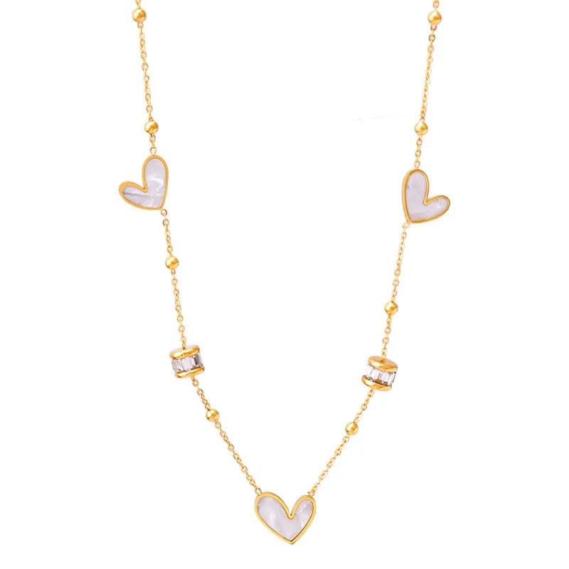 Adora London The Ella Necklace Zircon inlay heart deailed necklace