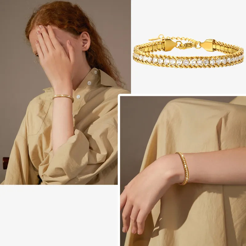 Adora London The Gigi Bracelet 18K gold plated Zircon inlay bracelet
