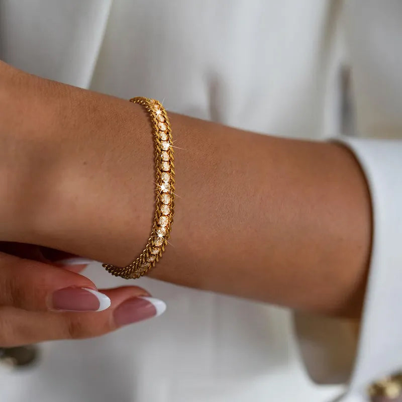 Adora London The Gigi Bracelet 18K gold plated Zircon inlay bracelet