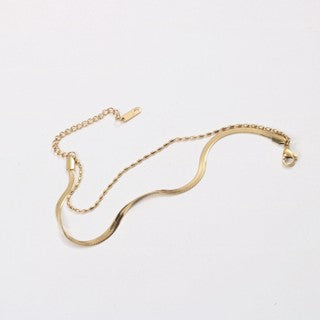 Adora London The Leah Bracelet/anklet Simple double chain 18K gold plated bracelet/anklet