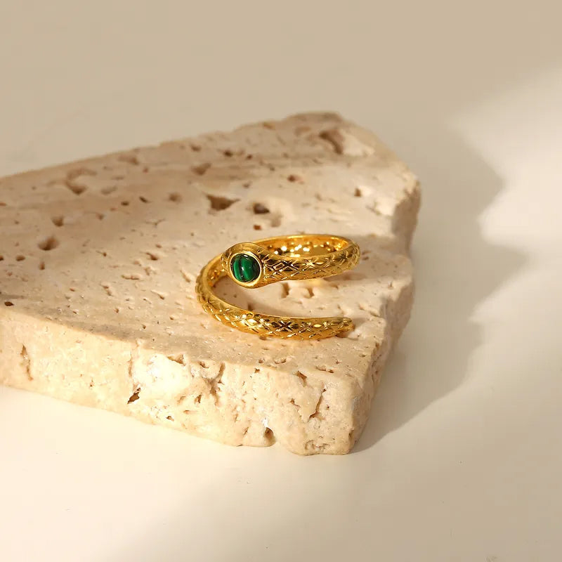Adora London The Snake Ring 18K gold-plated stainless steel cobra snake open ring