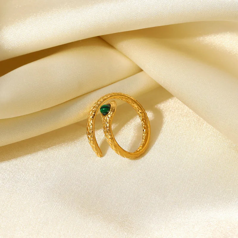 Adora London The Snake Ring 18K gold-plated stainless steel cobra snake open ring