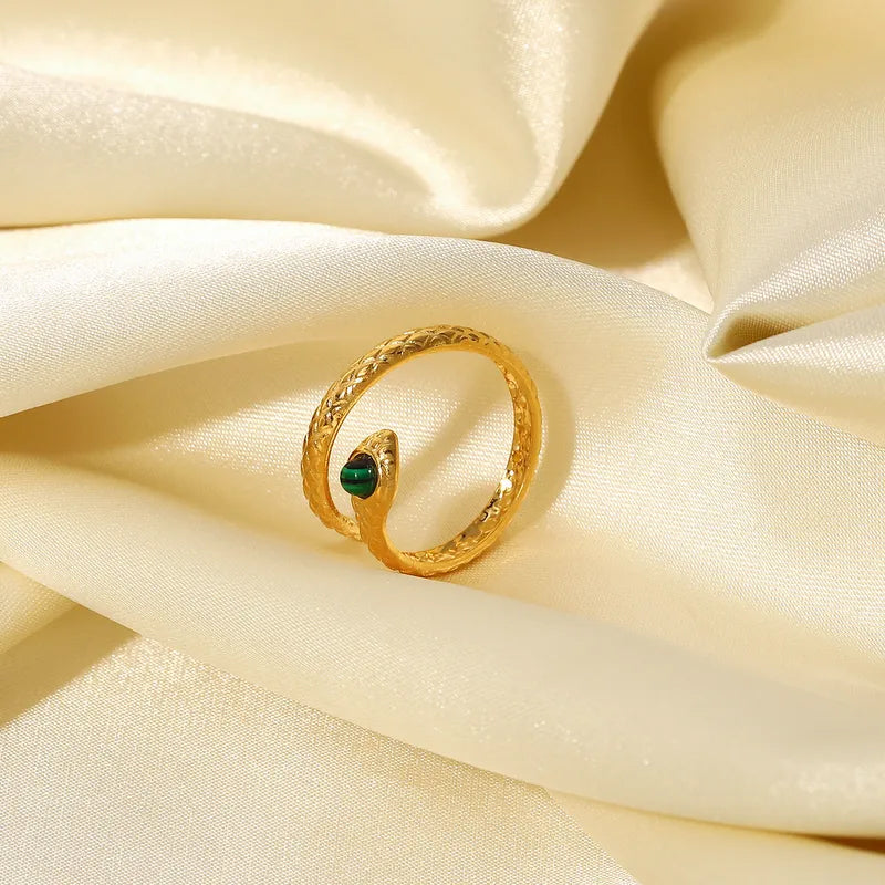 Adora London The Snake Ring 18K gold-plated stainless steel cobra snake open ring