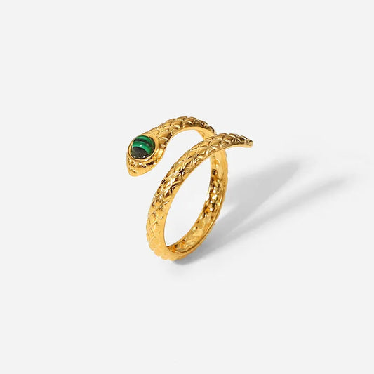 Adora London The Snake Ring 18K gold-plated stainless steel cobra snake open ring