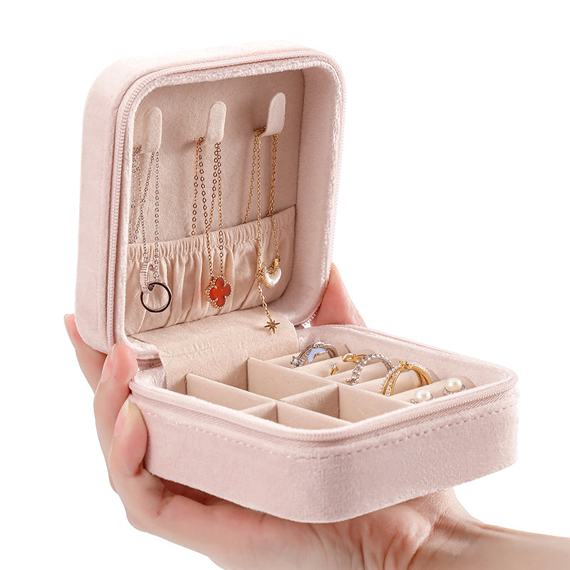 Adora London Pink Jewellery Box Solid colour PU leather small jewellery