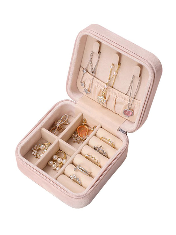 Adora London Pink Jewellery Box Solid colour PU leather small jewellery