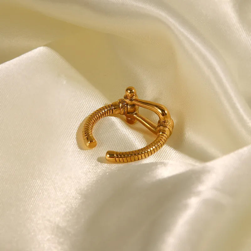 Adora London The Buckle Ring Buckle detail open back ring