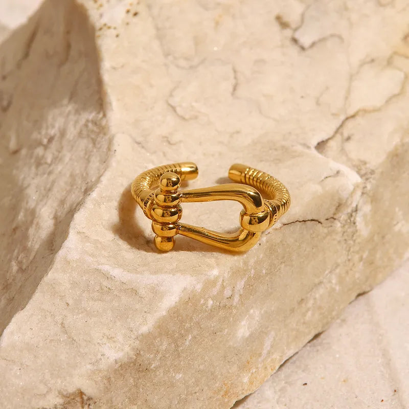 Adora London The Buckle Ring Buckle detail open back ring
