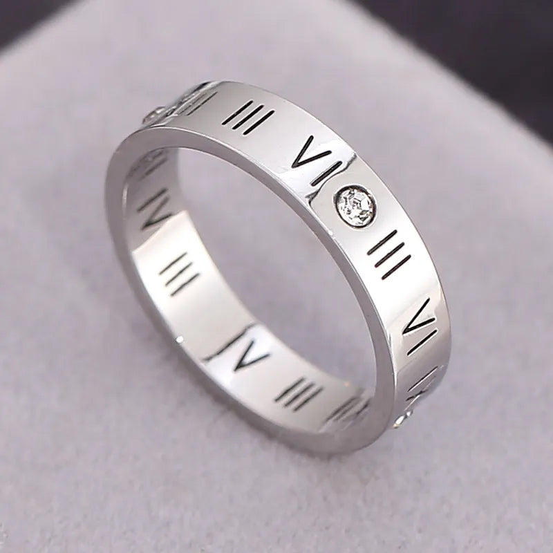 Adora London Roman Ring Silver Stainless Steel