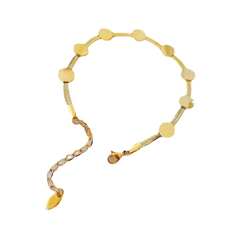 Adora London The Emilia Bracelet Simple Style Round Titanium Steel 18K Gold Plated Bracelet