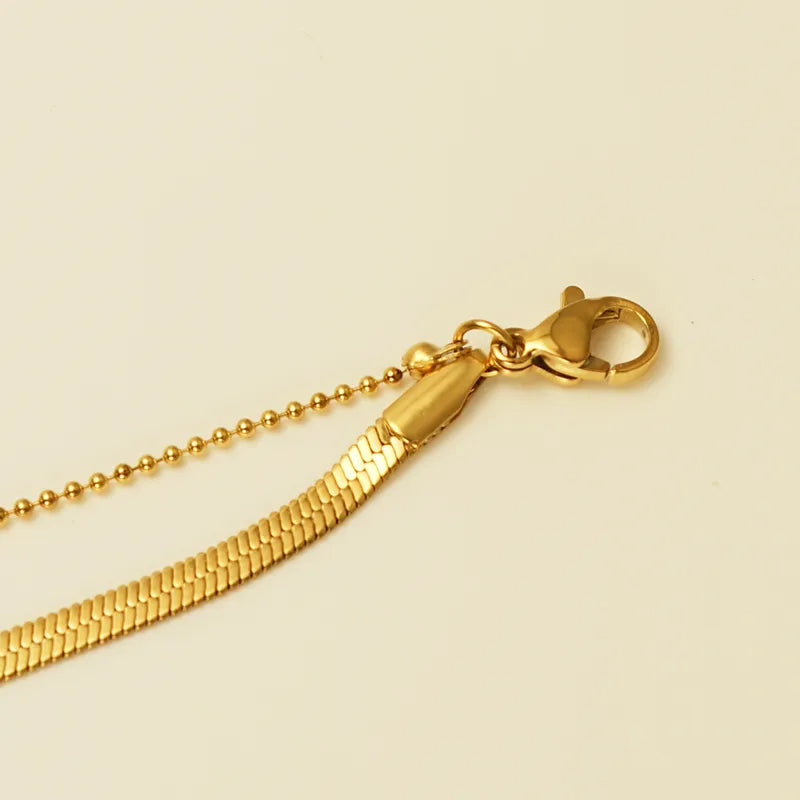 Adora London The Leah Bracelet/anklet Simple double chain 18K gold plated bracelet/anklet
