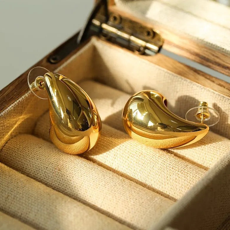 Adora London Large Gold Drops Stainless Steel