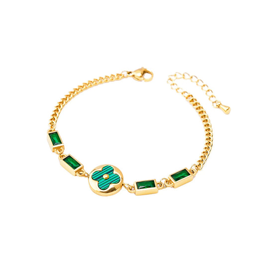 Adora London Orla Bracelet In Green Stainless Steel