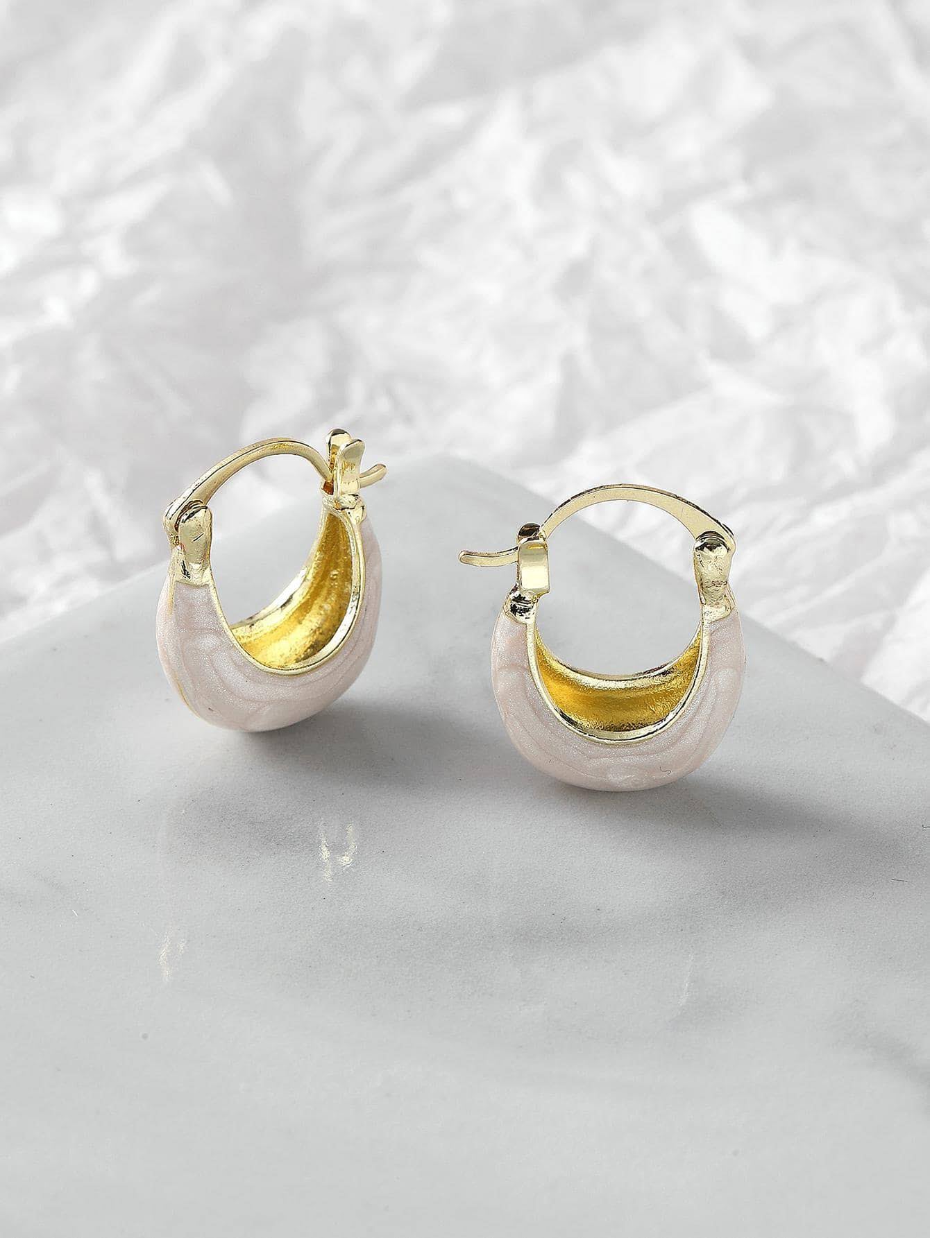 Adora London The Luna hoops Pearlesent gold plated hoops