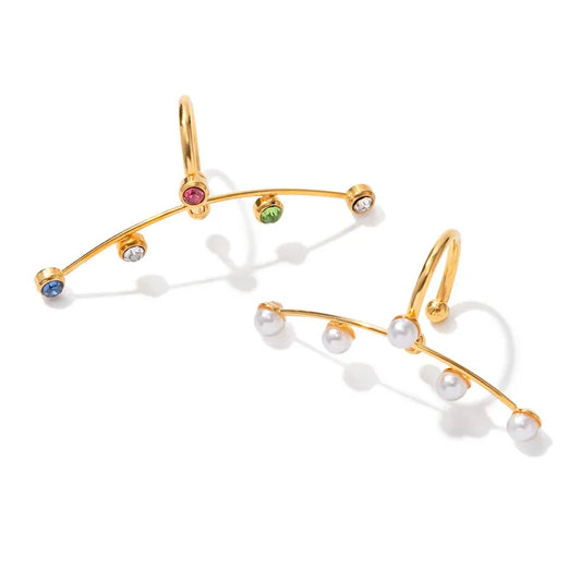 Adora London The Cosmic Ear Cuff 18K gold plated Simple style stainless steel rhinestone inlay ear cuff