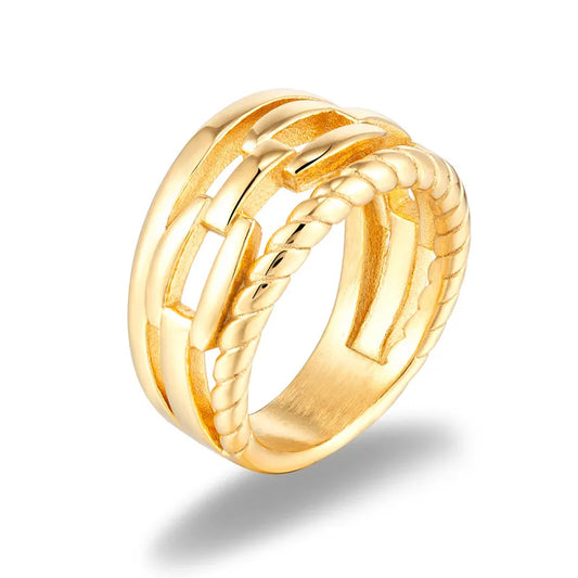 Adora London Lydia Ring in Gold Stainless Steel