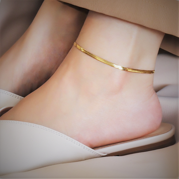 Adora London The Leah Bracelet/anklet Simple double chain 18K gold plated bracelet/anklet