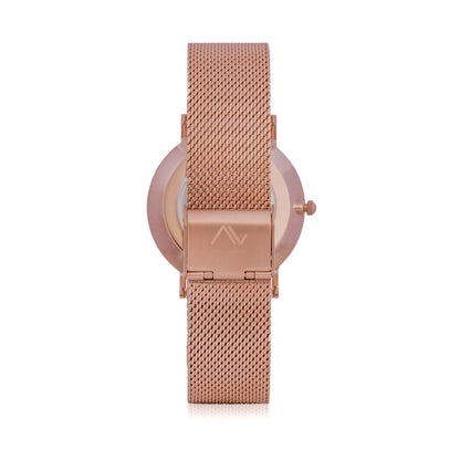 Adora London Watch Rose gold with gold face