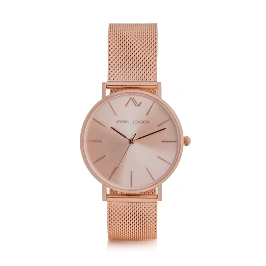 Adora London Watch Rose gold with gold face