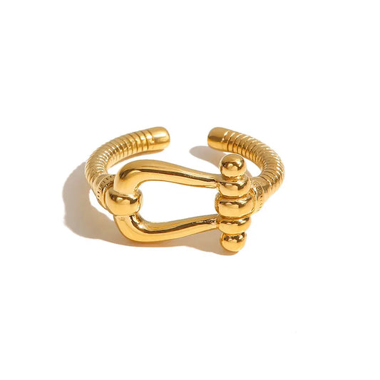 Adora London The Buckle Ring Buckle detail open back ring