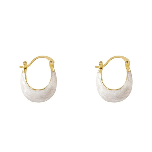 Adora London The Luna hoops Pearlesent gold plated hoops