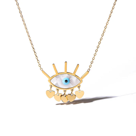 Adora London Evil Eye Necklace 18K Gold plated evil eye necklace with detailing